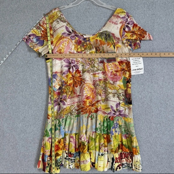 Jams World Dress Womens XL Mini Tiered Island Hop W329 Outlook Hawaii Floral USA - Picture 12 of 15
